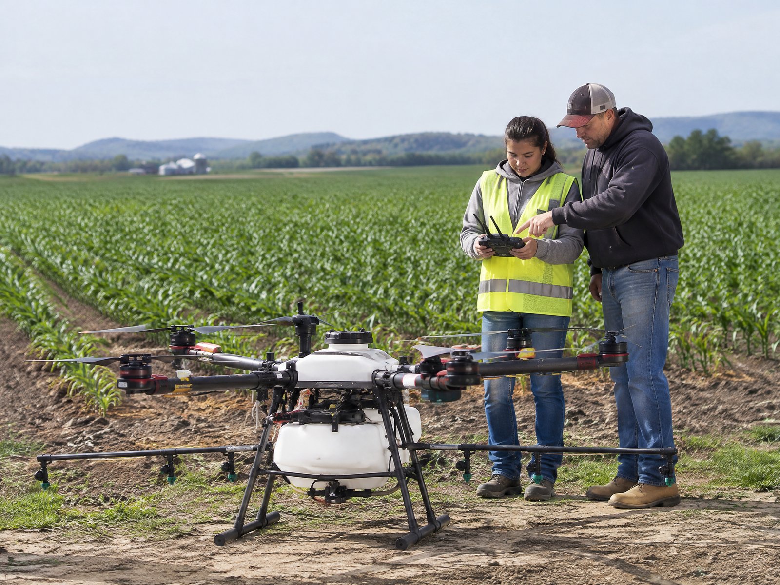 Drone photo illustrating: Spray drone training and Part 137